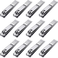 12 Pieces Nail Clipper Set Stainless Steel Nail Cutter Fingernails and Toenail C