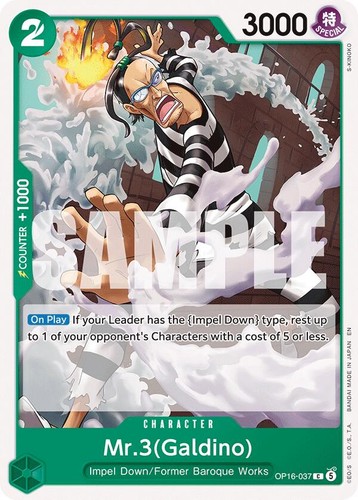 2001 One Piece Mr. 3 S133 Carddass Hyper Battle Dangerous