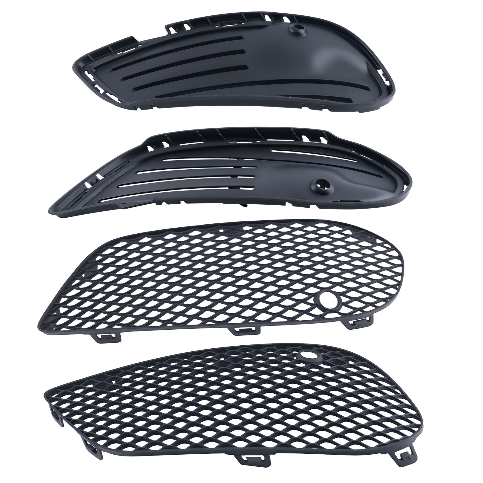 Bumper Fog Light Grille Face Bar Filler Set for Mercedes-Benz W205 C-Class 15-18