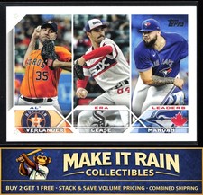 AL ERA Leaders (Justin Verlander / Dylan Cease / Alek Manoah) 2023 Topps #311
