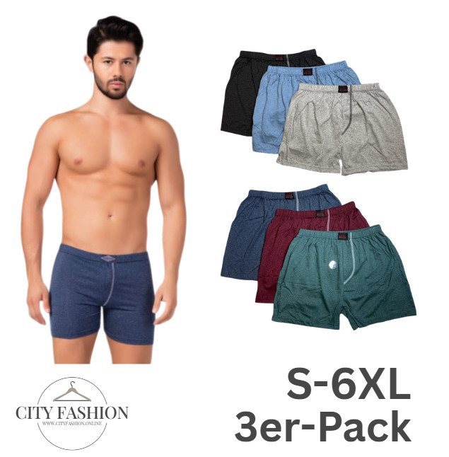 Herren Boxer Shorts 3er Pack Baumwolle Gr. 5-13 S-6XL Farbmix zufällig