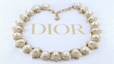 Vintage Christian DIOR High Fashion Collier necklace rhinestones Strass Grossé