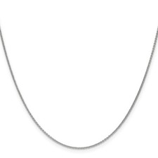 18K White Gold Cable Chain Necklace, 1.15 mm