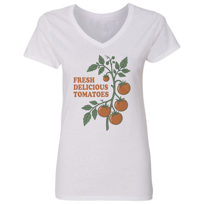 Fresh Delicious Tomatoes Funny Veggie Lover Ladies' V-Neck Tshirt
