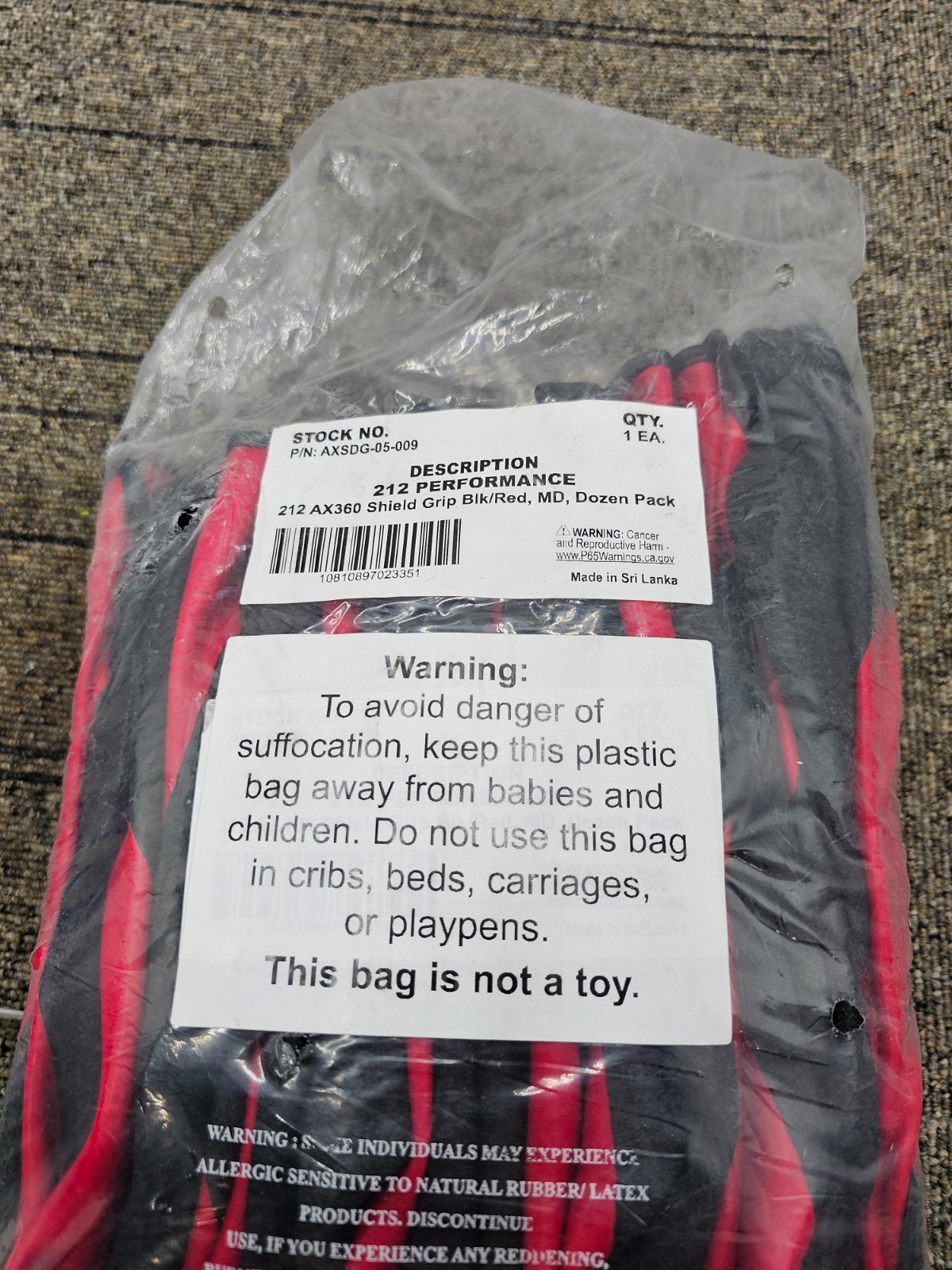 (12 PAIRS) 212 Performance AXSDG-05-009 AX360 Shield Grip Latex-dipped Gloves MD