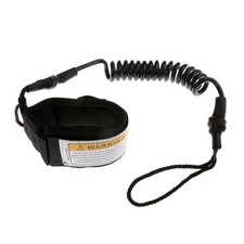 Coiled   Leash, Stand-up Paddle Board Leg Rope, 5 feet, Black