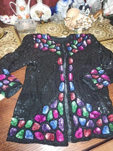 Women American Vintage Sweater Black Silk 36 / S /