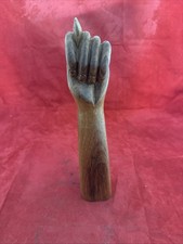 MCM VINTAGE HAND CARVED BRAZILIAN WOOD FIGA FIST SCULPTURE  SYMBOL  GOOD FORTUNE