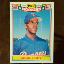 Topps 1989 Cecil Espy Texas Rangers #7 Jumbo Pack Glossy Rookie MLB Card. rookie card picture