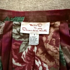 Vintage Miss O by Oscar De La Renta Cotton Blend Floral Skirt Grandma-core