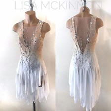 ice figure skating competition dress Gymnastics costume dance Dress White