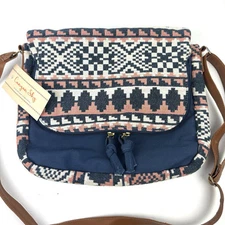 Canyon Sky Handbag Aztec Canvas Southwestern Shoulder Strap NWT