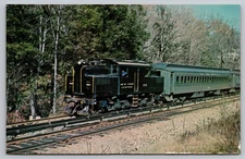 New York Central 110 S2 Diesel Train Postcard Scarsdale 1966
