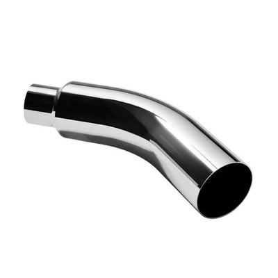 Diesel Exhaust Elbow Tip w/ Clamp 4'' Inlet 6'' Outlet 23.00'' Long Steel Chromed