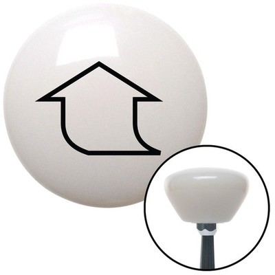 Black Fat Empty Arrow Up White Retro Shift Knob w/ M16x1.5 Insert Shifter Auto
