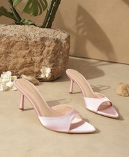 Women's Elegant Minimalist Satin Sandals, Classy Elevated Sandals, Size Eu39