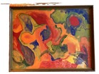 Gary Paller California Early Tempera Biomorphic Abstract Painting Framed 26” — photo 1