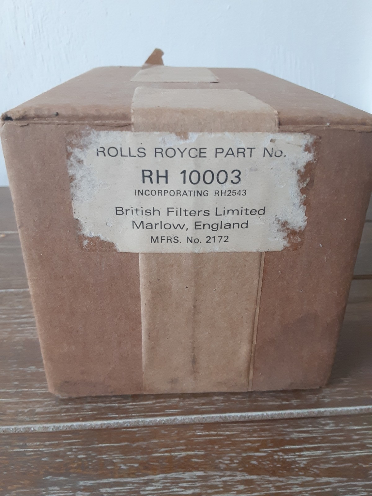 VTG. ROLLS ROYCE RH10003 OIL FILTER MARLOW ENGLAND SEALED IN BOX