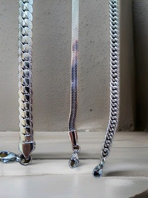 7 22 Zoll Edelstahl Halskette Kette Lot ALLE verschiedenen Stile 