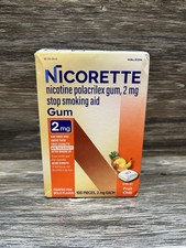 Nicorette Fruit Chill Nicotine Gum 2mg - 100 Count Exp 07/2028
