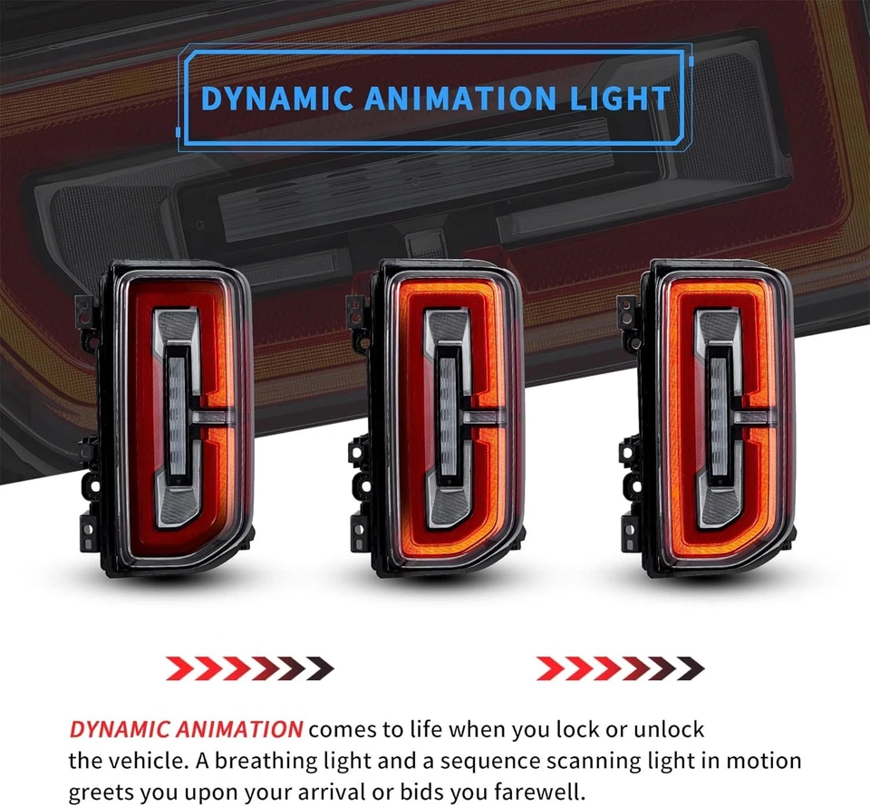Par de luces traseras LED izquierda+derecha para Ford Bronco 2021-2024 Foto 3 de 4