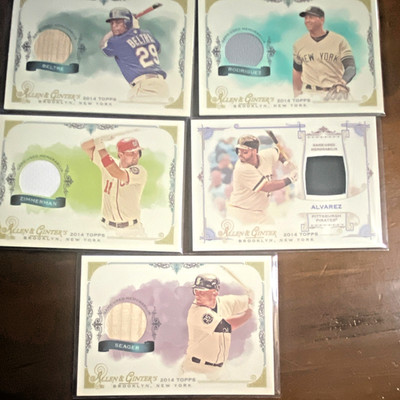 2014 Topps Allen & Ginter Relic 5-card Lot A-Rod Beltre Seager Zimmerman 