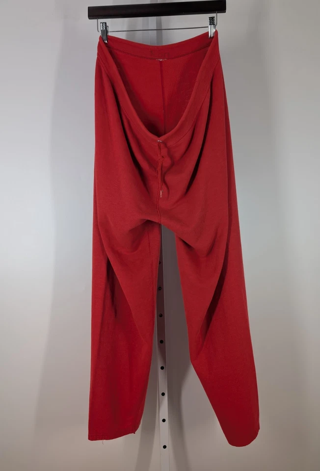 Pantalón deportivo vintage de vellón jersey fino años 50 60 rojo desteñido con cordón Normcore Foto 2 de 4