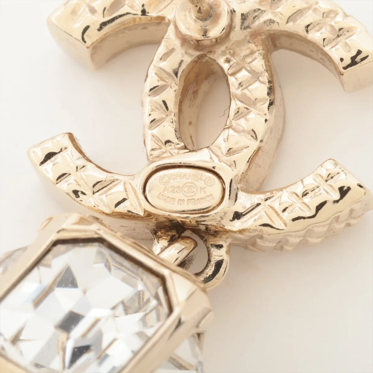 Chanel Coco Mark A23K Piercing jewelry (for both ears) GP×Rhinestone Gold thumbnail 5