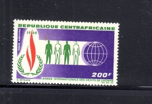 CENTRAL AFRICAN REPUBLIC #C52 1968 HUMAN RIGHTS MINT VF NH O.G