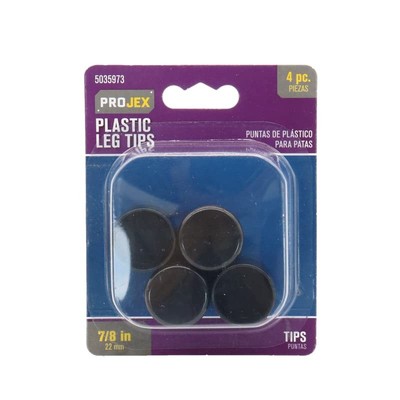 TIP Leg PLST BLK 7/8'''' 4PK
