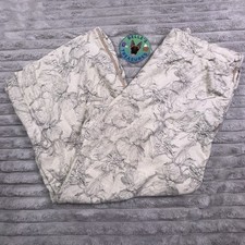 Johnny Was LA Womens XL Etched Floral Wide Leg Beige Pants Linen Blend Boho Chic