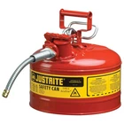 Justrite 7225120 Type II Safety Can 2-1/2 Gallon with 5/8" Hose