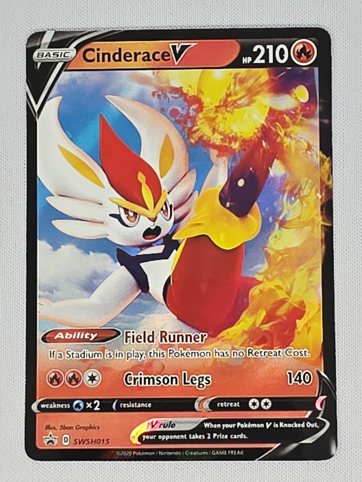 Pokémon TCG Cinderace V SWSH015 Ultra Rare Black Star Promo NM 