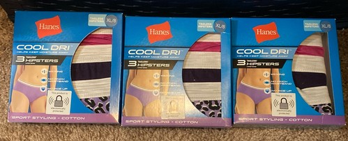 3 Confezioni - Hanes 8/XL Donna Hipsters Cool Dri Intimo Senza Etichetta Confezione 3 CT - Foto 1 di 3