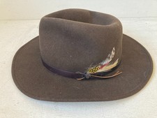Scala Classic Outback 100 Wool Fedora L Hat Dorfman Pacific Hand Made Brown Cap