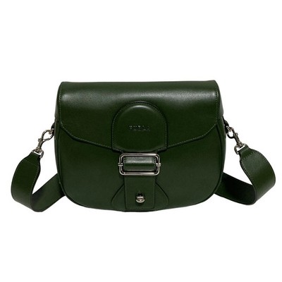 FURLA AMAZON Small Crossbody Bag WB00428 Dark Green Leather - Shoulder Bag