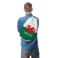 Welsh Flag Wales - Personalised Drawstring Duffle bag - Swimming School