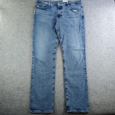 AG Adriano Goldschmied Everett Slim Straight Jeans Mens 36x32 Medium Wash Blue