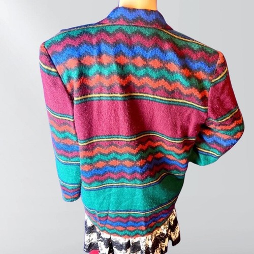 Vintage 90s Index By Melrose Aztec Southwest Blanket Blazer - Picture 4 of 4