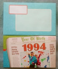 1994, "Year Of Birth", (1) Leanin' Tree Birthday Card, New With (1) Envelope