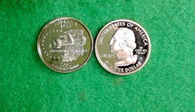 2002- S  Gem Proof  INDIANA  Statehood  Washington Quarter Cameo