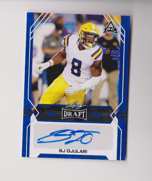 BJ Ojulari 2022 Leaf Draft Blue Auto Autograph RC #BA-BJO -Cardinals