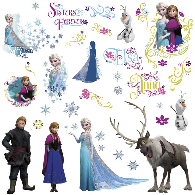 Disney Frozen Movie Wall Decals Olaf Elsa Anna New 36 Bedroom Sticker Room Decor
