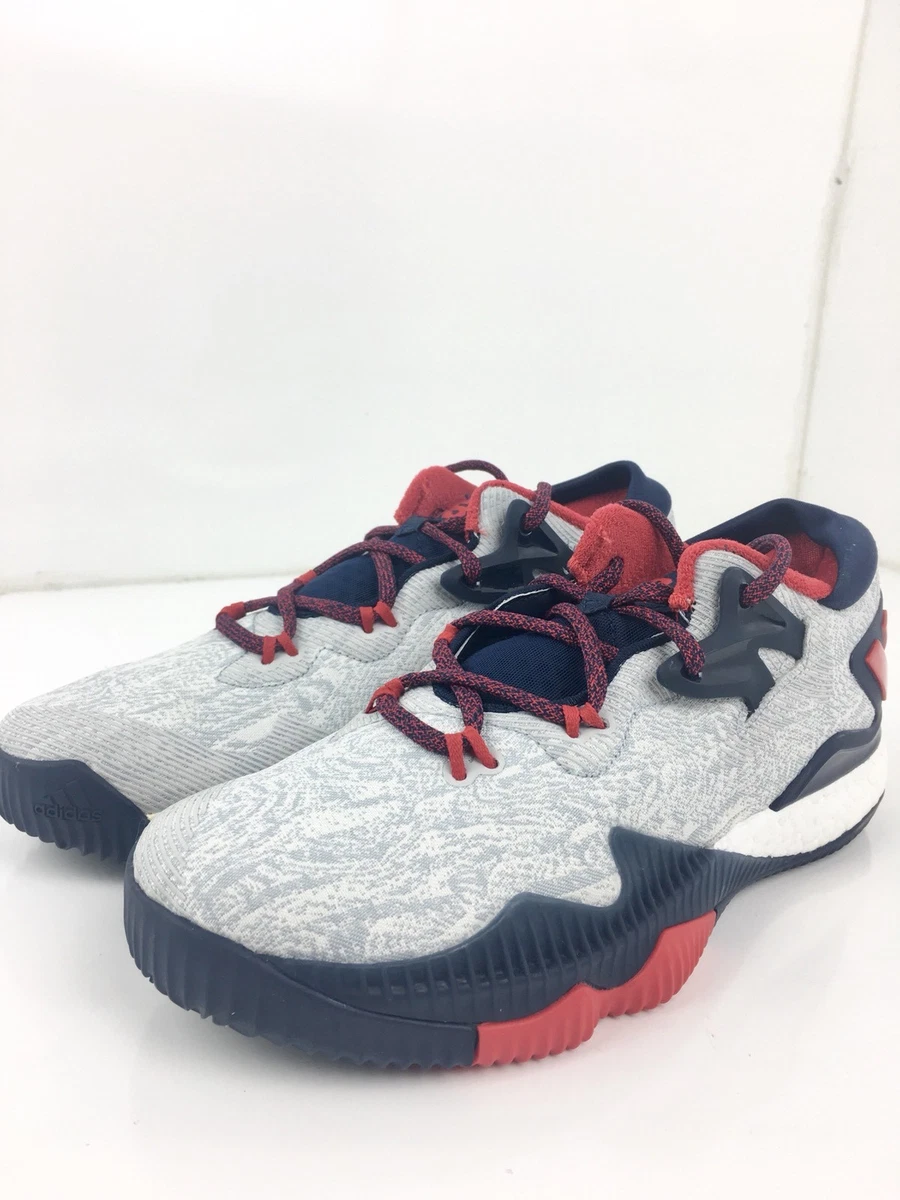 Adidas Crazylight Boost Low Big Kid Sz 7 Women Sz 8.5 Shoes BB8163 White Navy