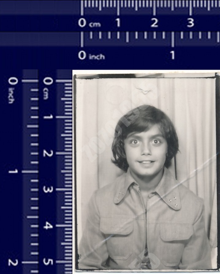 PHOTO BOOTH Boy in Studio Child Portrait vintage original snapshot