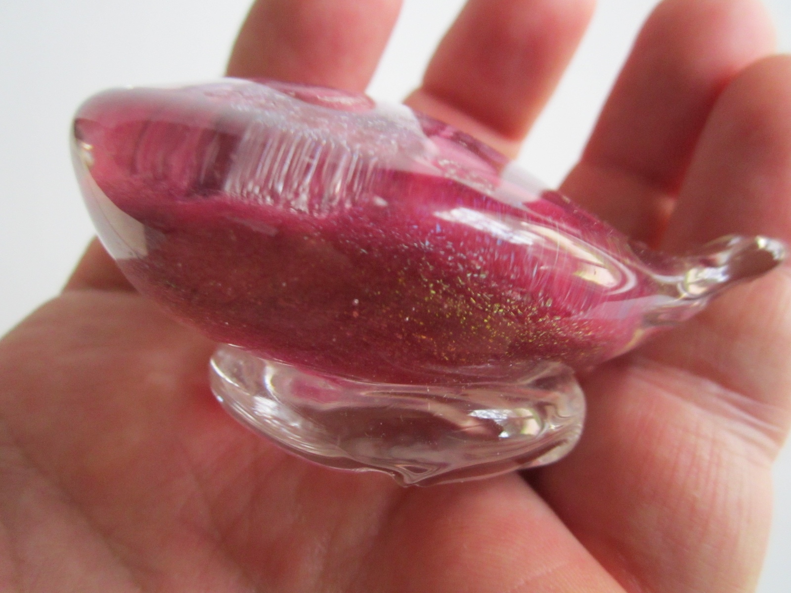 2 VASILIKI SIGNED GLASS PAPERWEIGHTS ART SIGNATURES ON TOP & BOTTOM