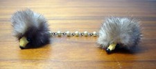 Little Mink Fox Fur pet Sweater Scarf Faux Pearl Chain Link Collars Clip Vintage