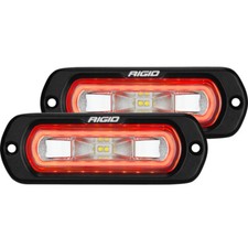 Rigid Industries Sr-l Series Flush Mount Led Spreader Pair W Red Halo Light Rigid Industries Sr-l Series Flush Mount Led Spreader Pair W Red Halo Light
