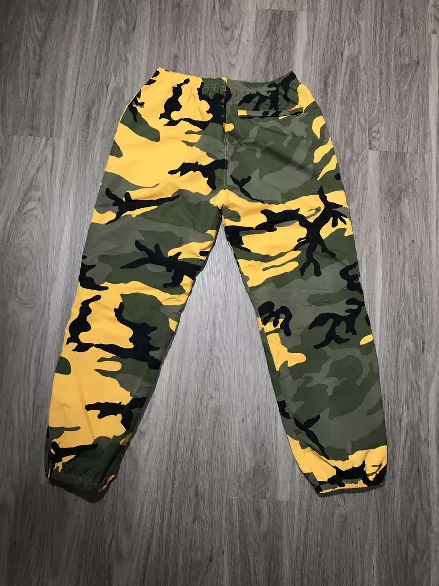 VNDS Supreme Warm Up Pants Camo Yellow Medium FW 2017 Brooklyn Box Logo