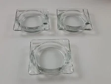 Vintage Anchor Hocking 4” Glass Ashtray Square NEW Lot Of 3